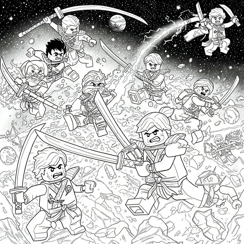 Bộ sưu tập tranh tô màu Ninjago
