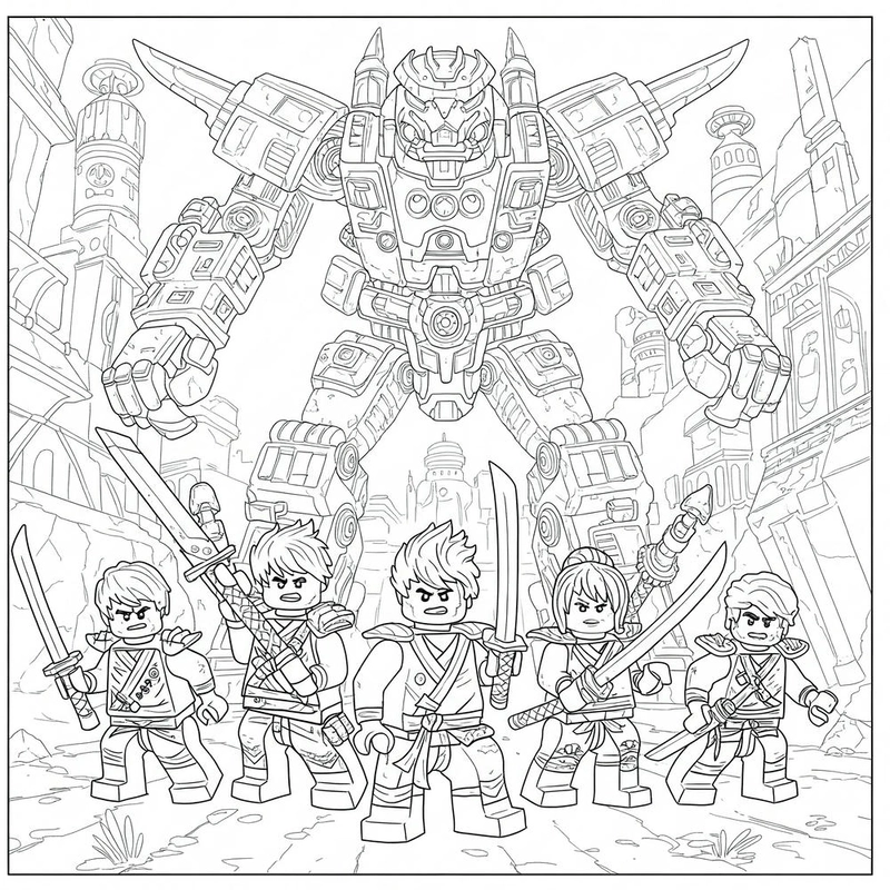 Tô màu nhân vật hoạt hình Ninjago