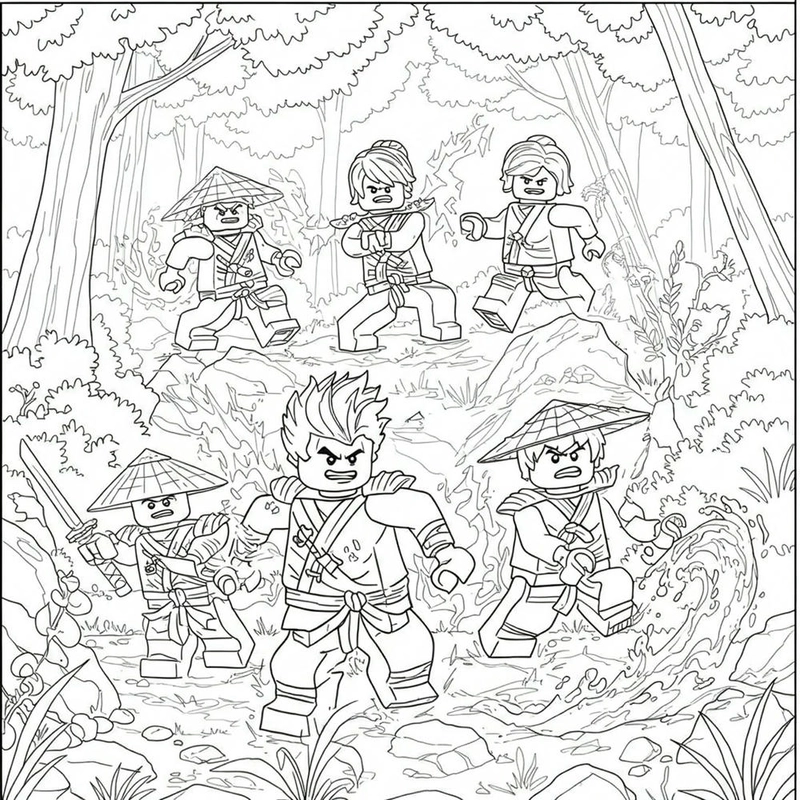 Tranh tô màu hoạt hình Ninjago