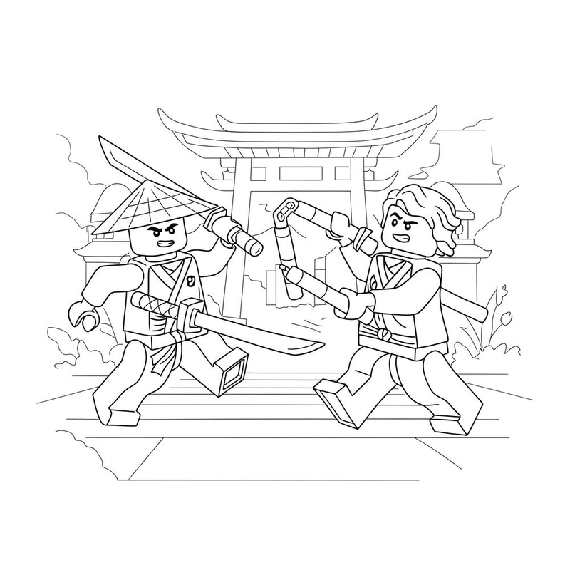 Hình ảnh trắng đen Ninjago để bé tô