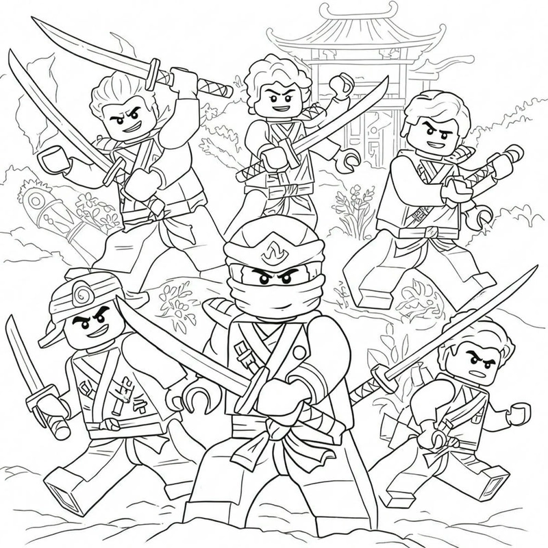 Tranh tô màu Ninjago ngầu lòi
