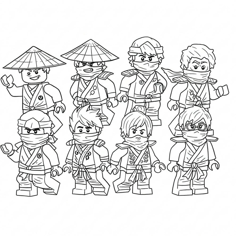 Hình tô màu các chiến binh Ninjago