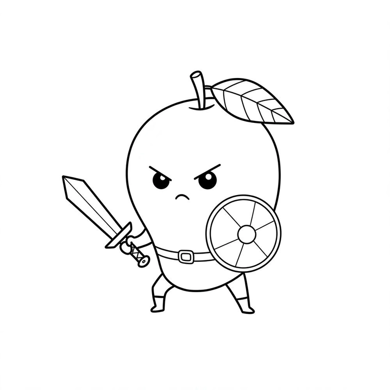 Mẫu tranh tô màu quả xoài