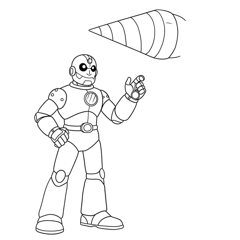 Hình tô màu cho bé Drill Man