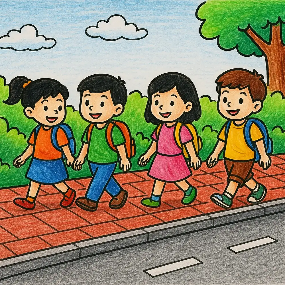 tranh vẽ an toàn giao thông của họa sĩ minh họa 