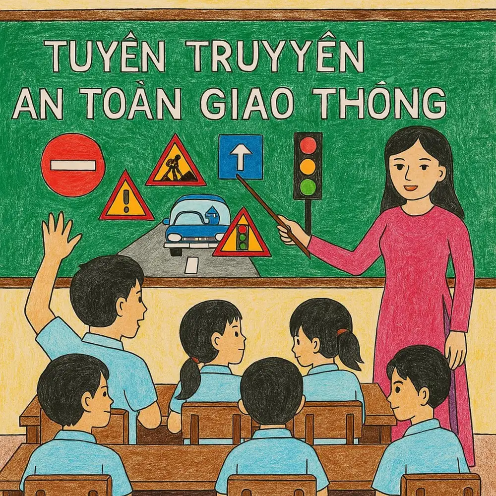 tranh vẽ an toàn giao thông truyền cảm hứng 