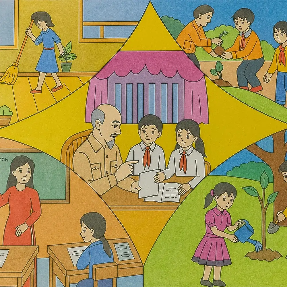 tranh vẽ lăng bác hồ 