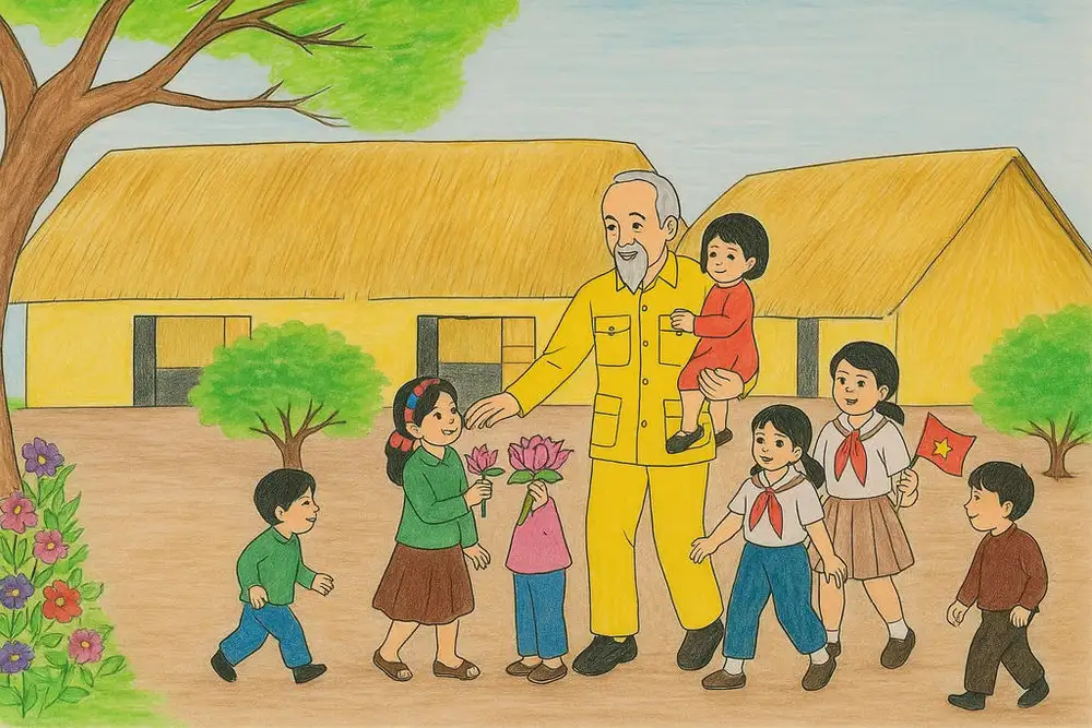 tranh vẽ về bác hồ 