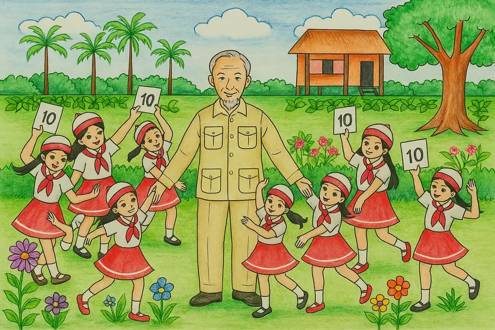 vẽ tranh bác hồ 