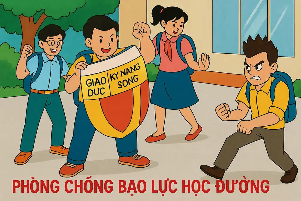 phòng tránh bạo lực học đường tranh vẽ ngắn gọn 