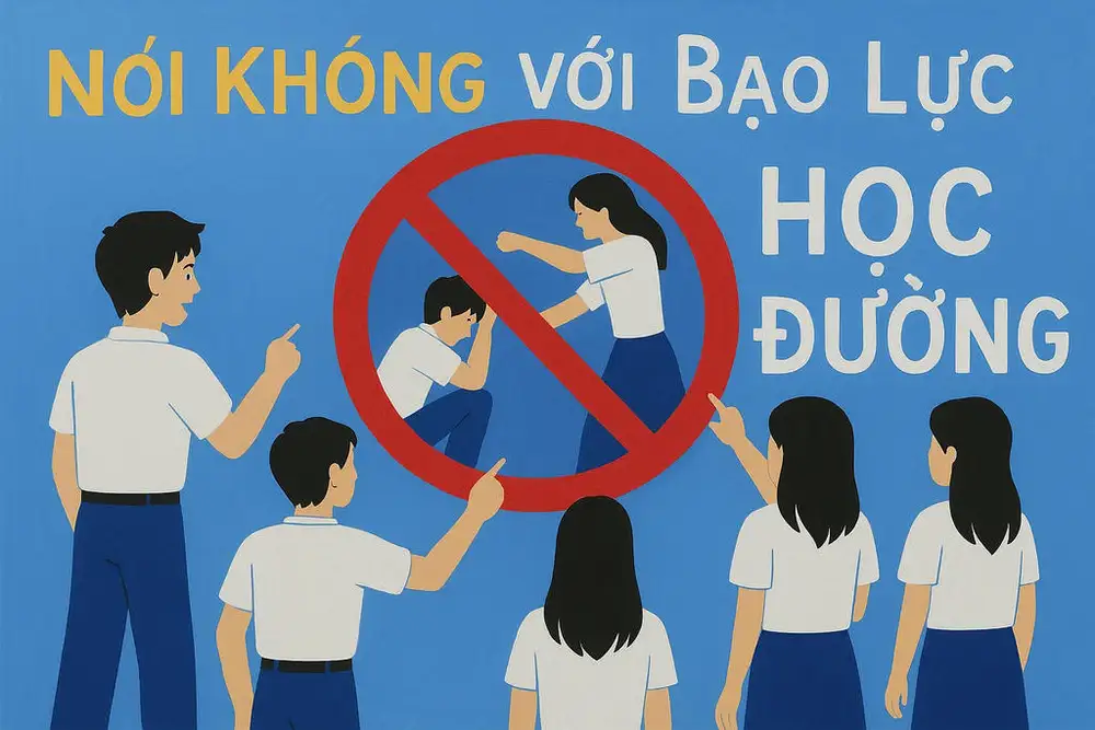 phòng chống bạo lực học đường tranh vẽ ngắn gọn 