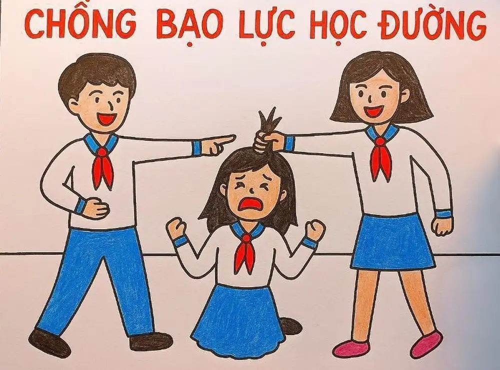 tác phẩm tranh vẽ chống bạo lực học đường 