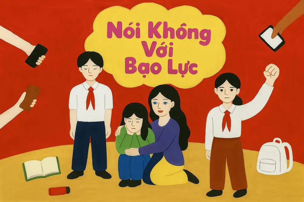 ảnh chủ đề tranh vẽ bạo lực học đường 