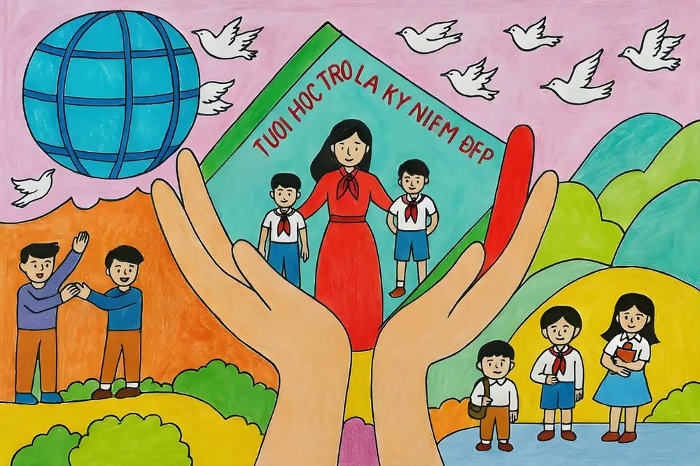 tranh vẽ phòng chống bạo lực học đường sinh động 