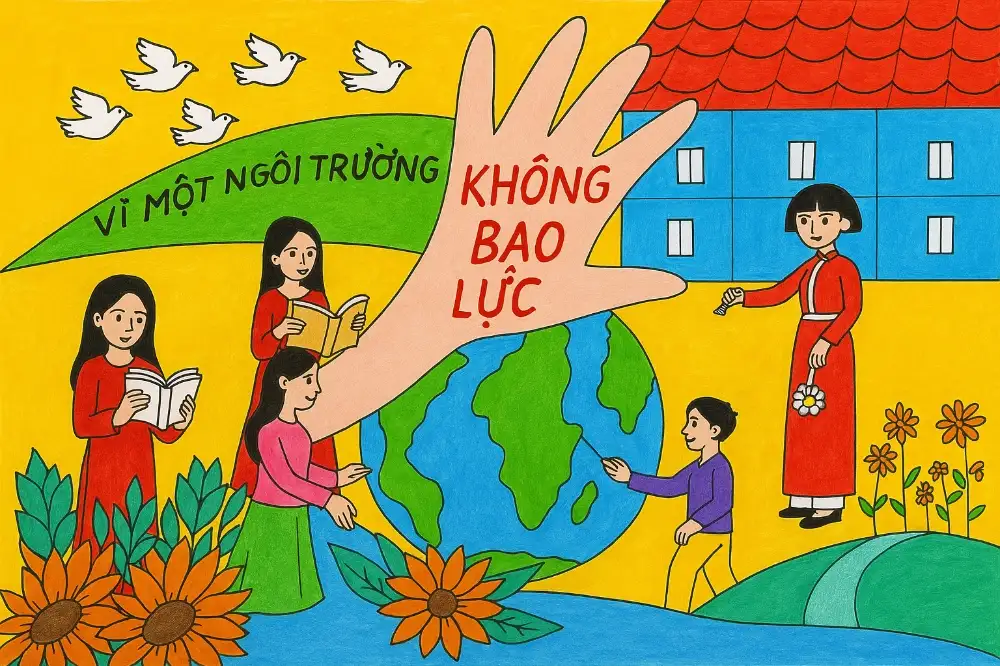 tranh vẽ về phòng chống bạo lực học đường hay 