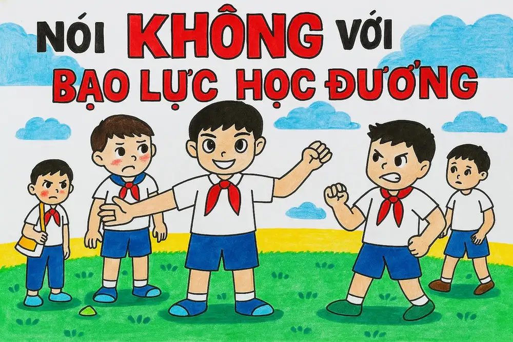 bạo lực học đường tranh vẽ sáng tạo 
