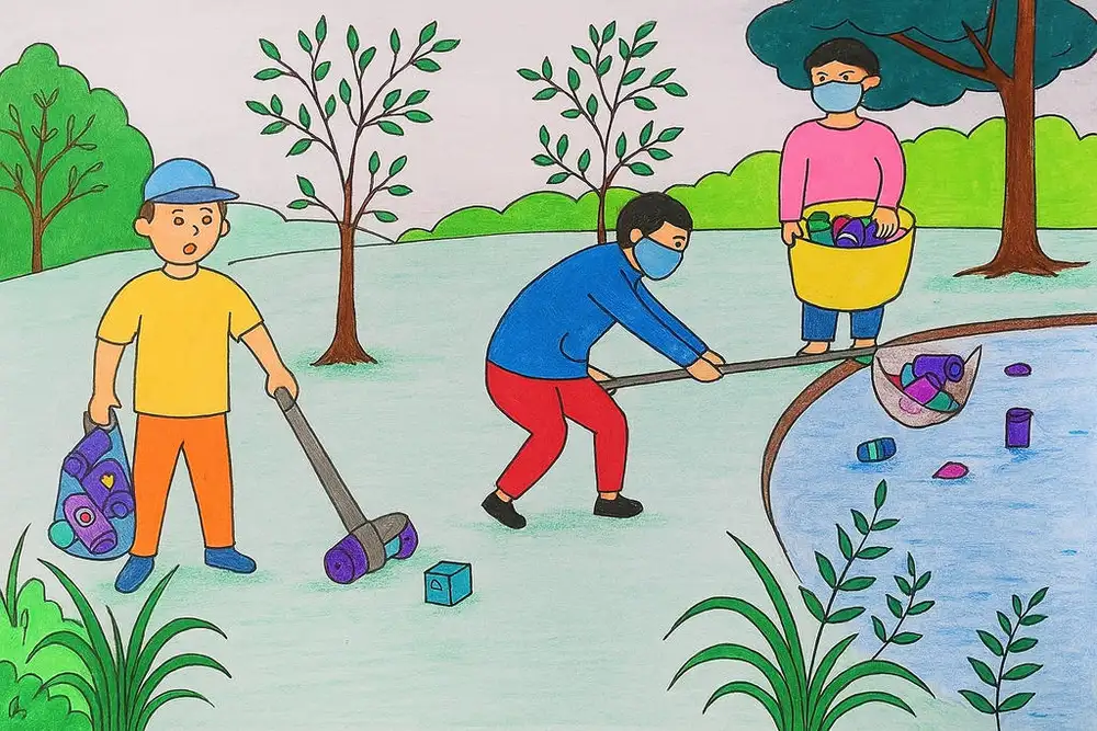 tranh vẽ đề tài bảo vệ môi trường hay 