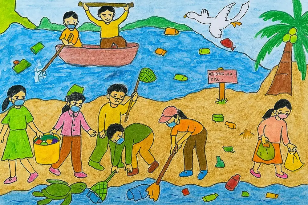 tranh vẽ môi trường dễ hiểu 