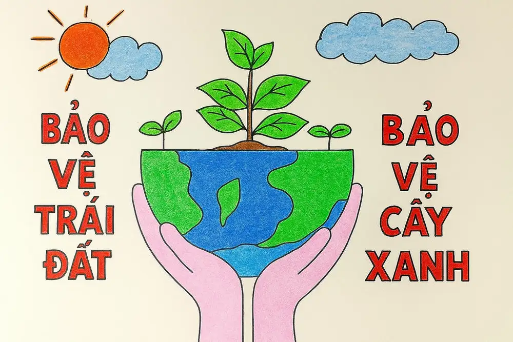tranh vẽ ô nhiễm môi trường nước tiêu biểu 