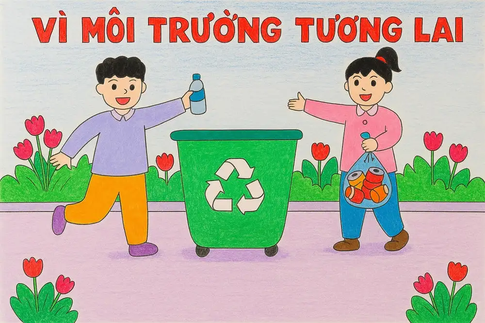ô nhiễm môi trường nước tranh vẽ đầy đủ 