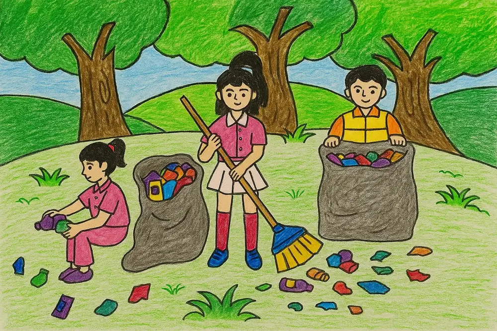 bảo vệ môi trường tranh vẽ đơn giản 