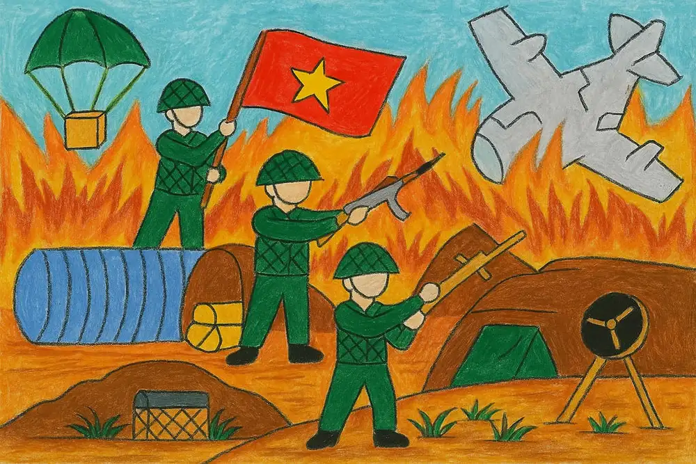75 chiến thắng điện biên phủ tranh vẽ sáng tạo 
