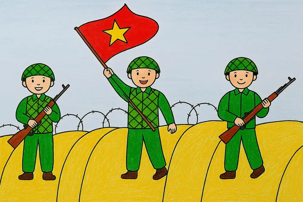 tranh vẽ chiến thắng điện biên phủ nghệ thuật lịch sử 