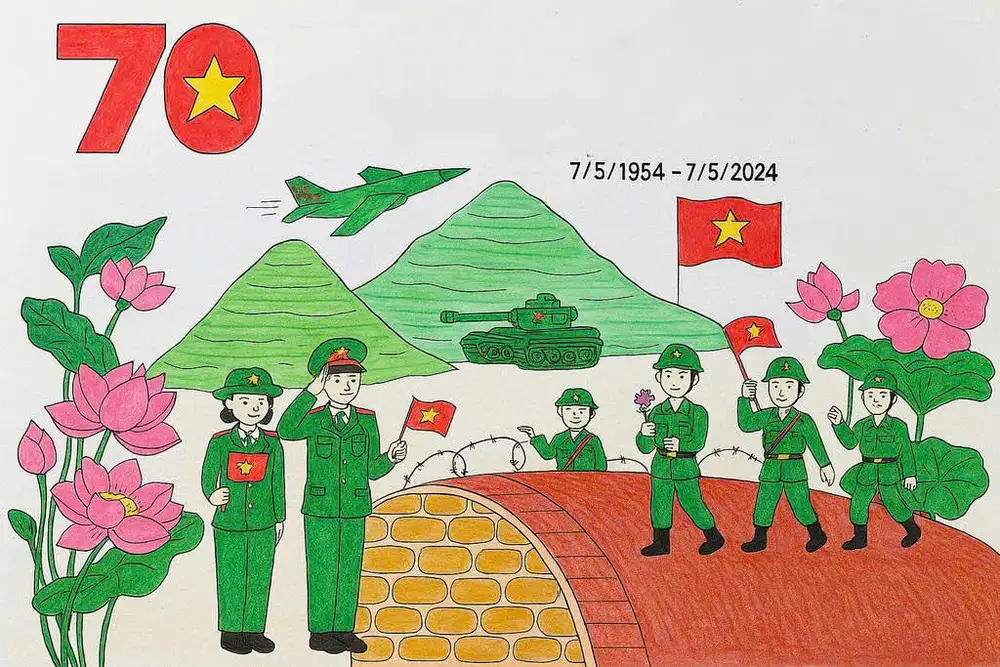 70 năm chiến thắng điện biên phủ tranh vẽ 