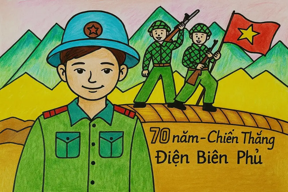 75 chiến thắng điện biên phủ tranh vẽ 