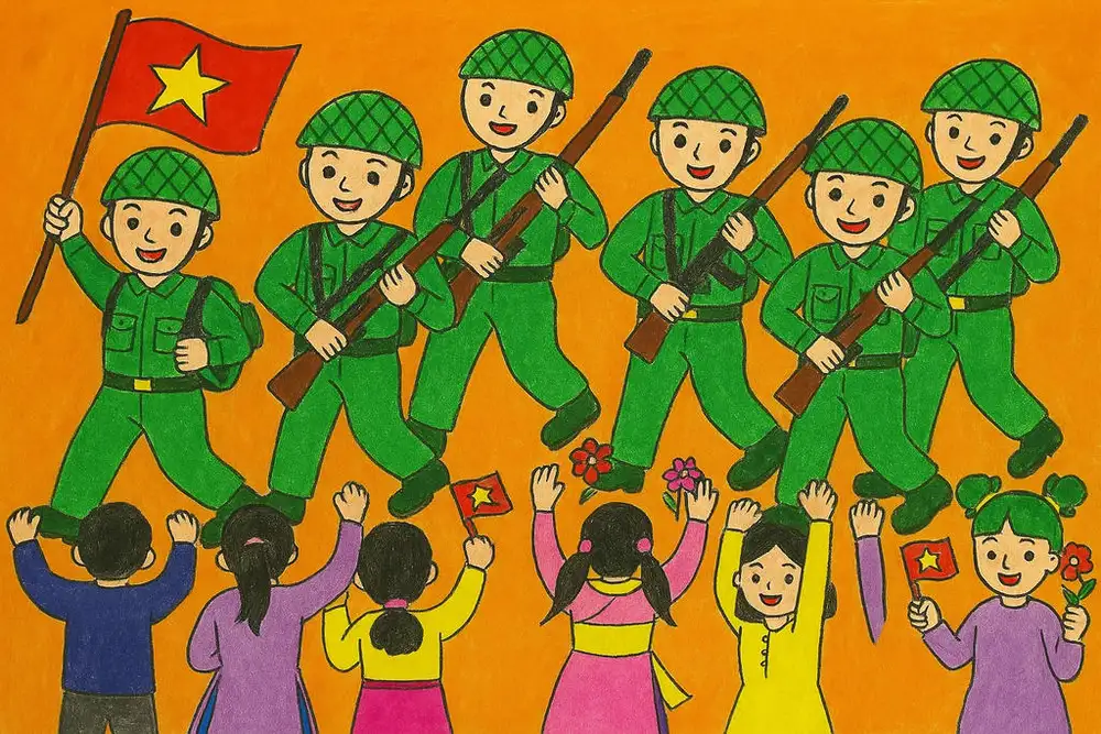 vẽ tranh chiến thắng điện biên phủ trên giấy a3 học sinh 