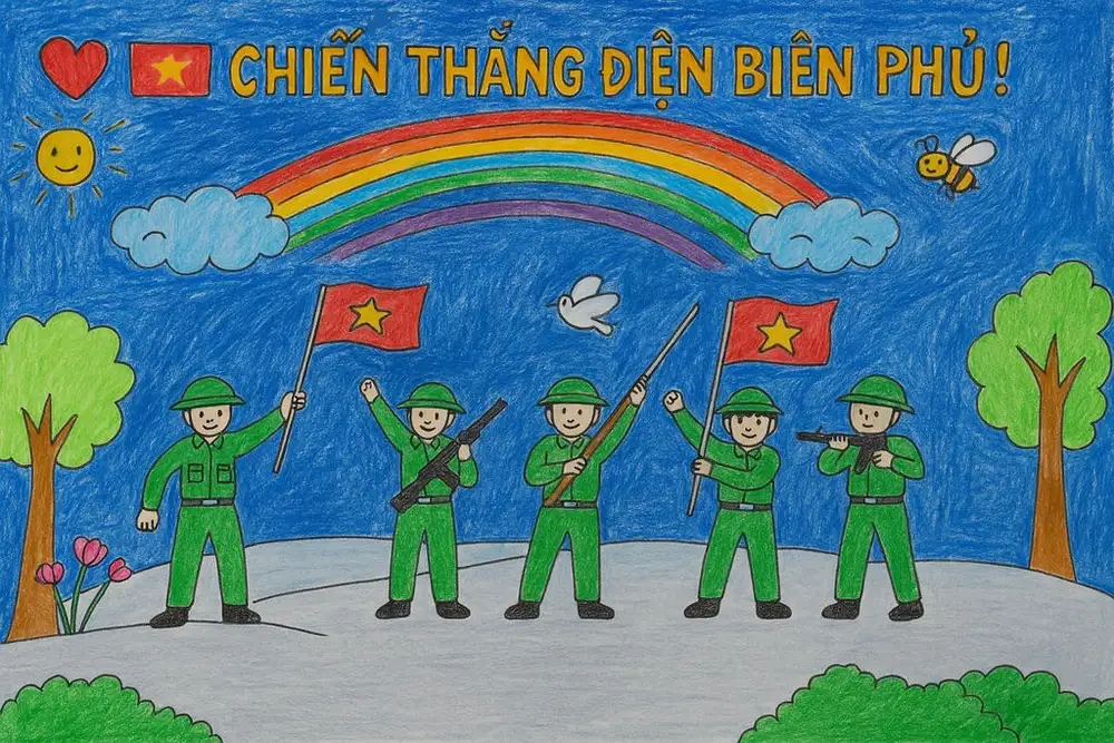 chiến thắng điện biên phủ tranh vẽ mang đậm bản sắc 