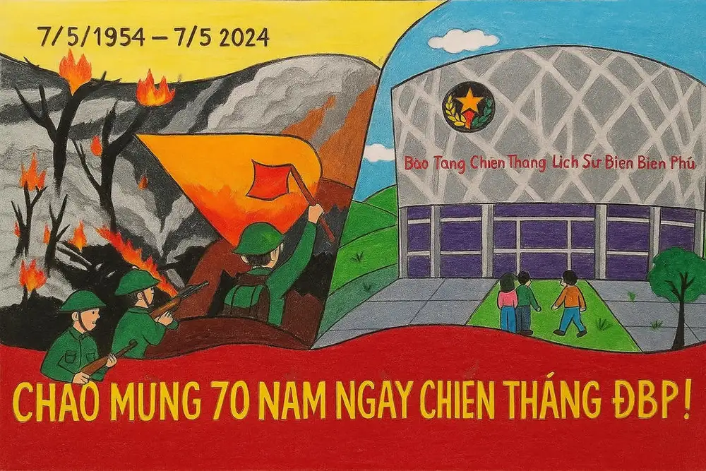 70 năm chiến thắng điện biên phủ tranh vẽ tem đặc biệt 
