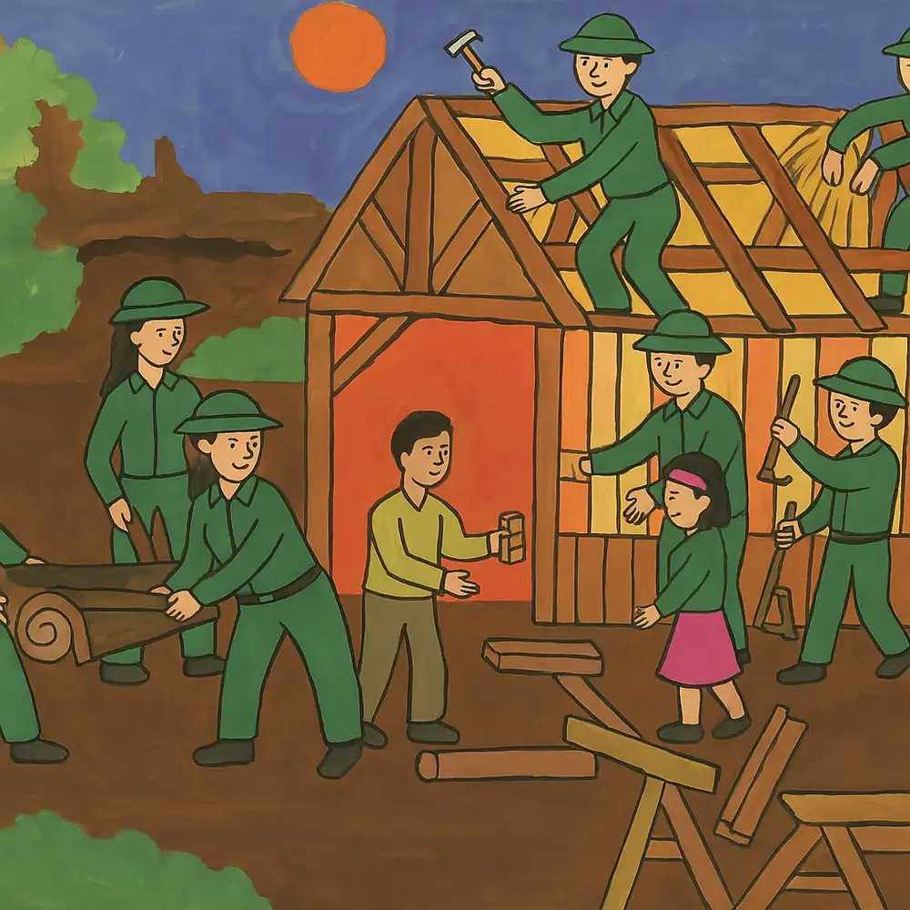 tranh vẽ chú bộ đội thiếu nhi