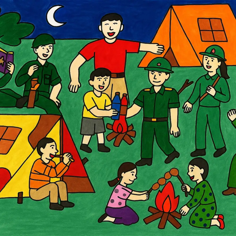 chú bộ đội tranh vẽ nét chì