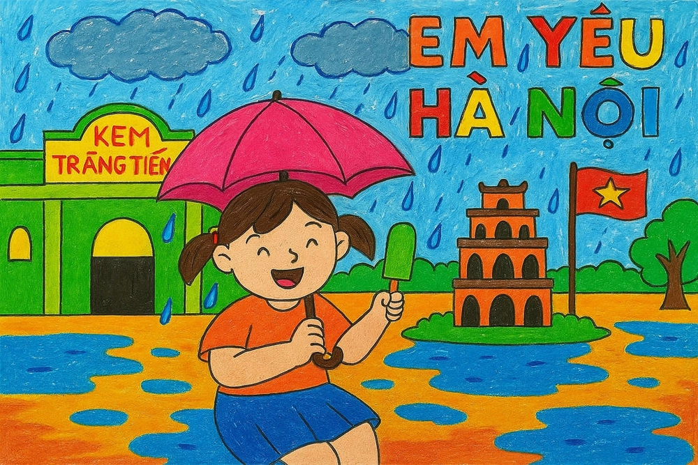 tranh vẽ danh lam thắng cảnh hà nội nổi bật 