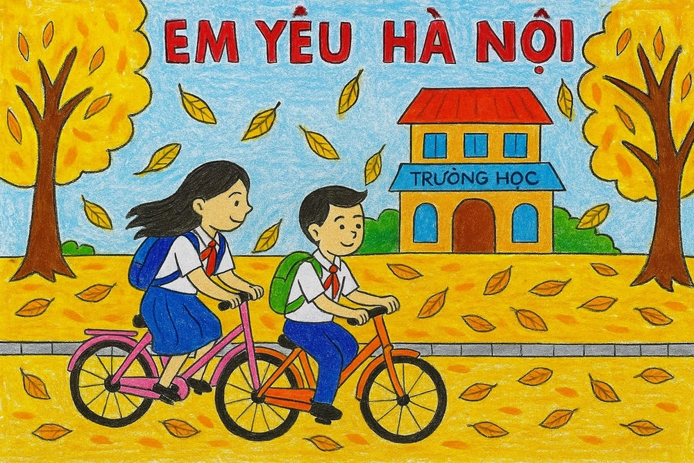 tổng hợp tranh vẽ chủ đề em yêu hà nội 