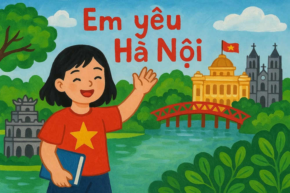 tranh phong cảnh vẽ danh lam thắng cảnh hà nội 