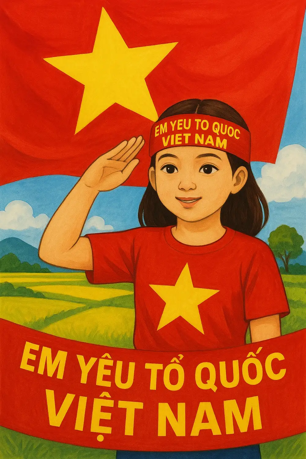 tranh em yêu tổ quốc việt nam