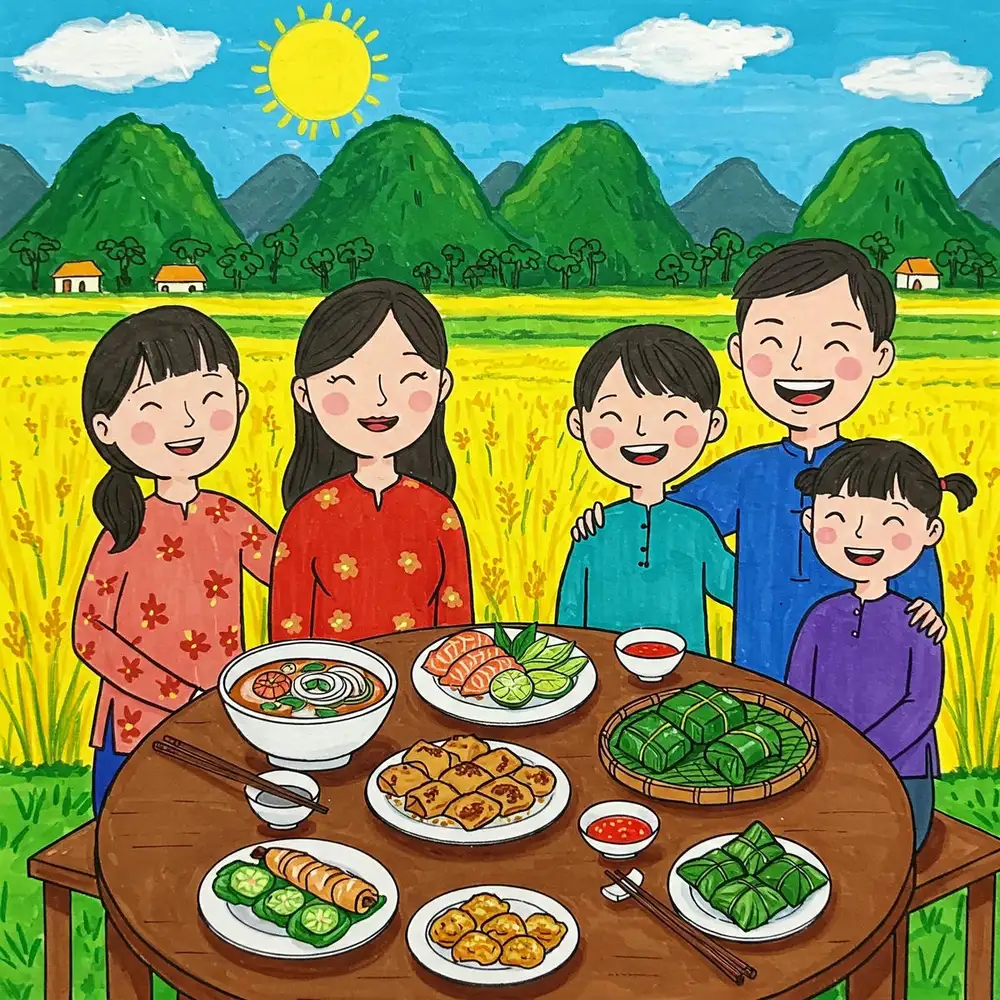 tranh vẽ em yêu tổ quốc việt nam đơn giản 