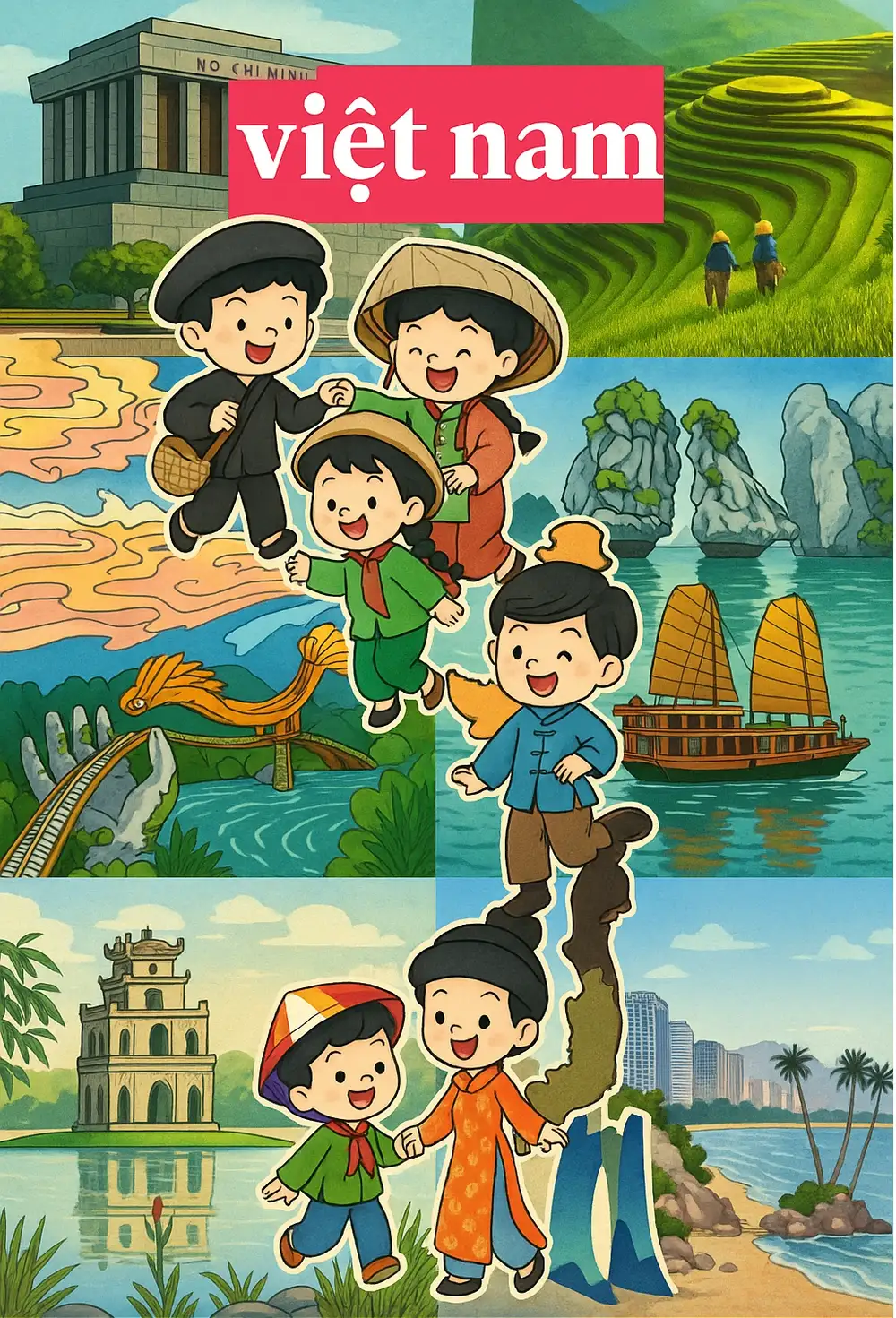 tranh chủ đề em yêu tổ quốc việt nam