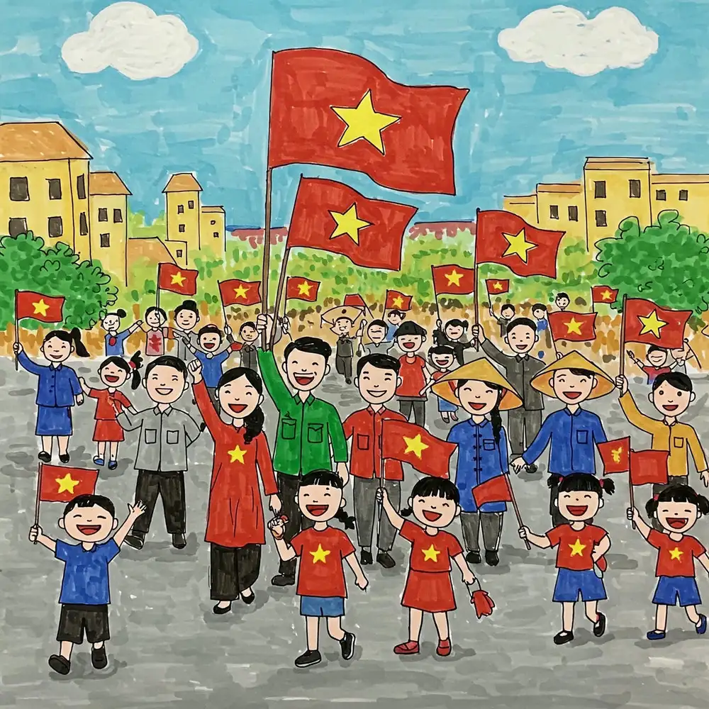 tranh ngày miền nam hoàn toàn giải phóng 