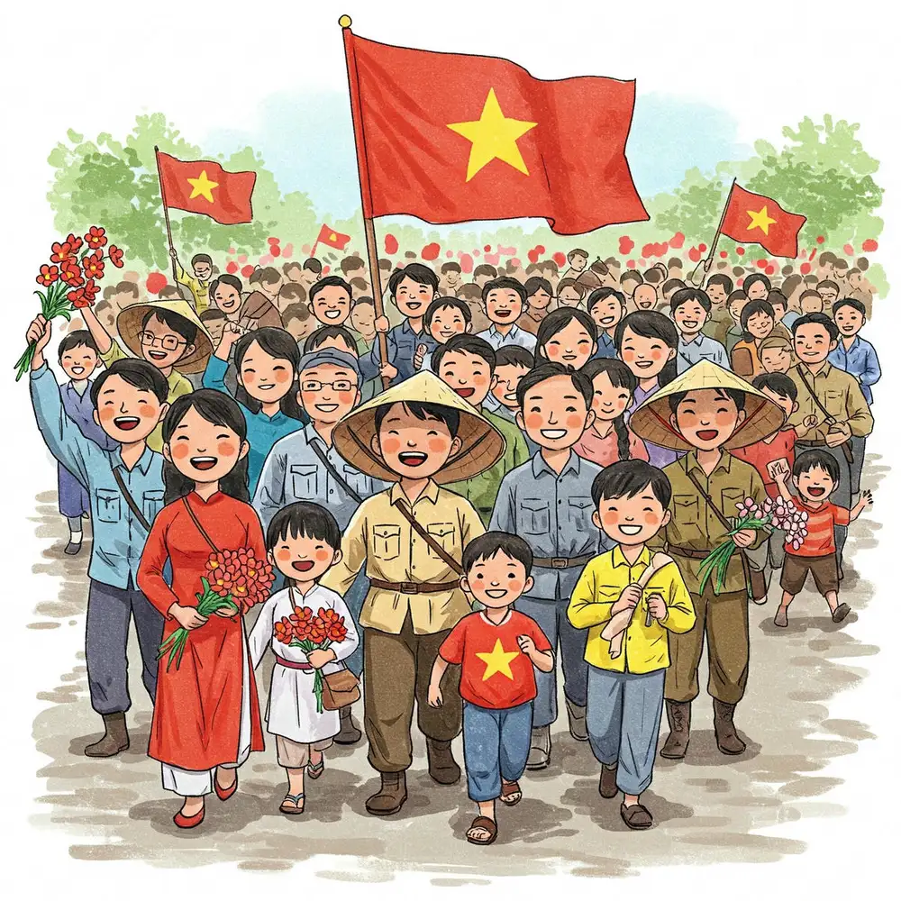 vẽ tranh giải phóng miền nam 30 tháng 04
