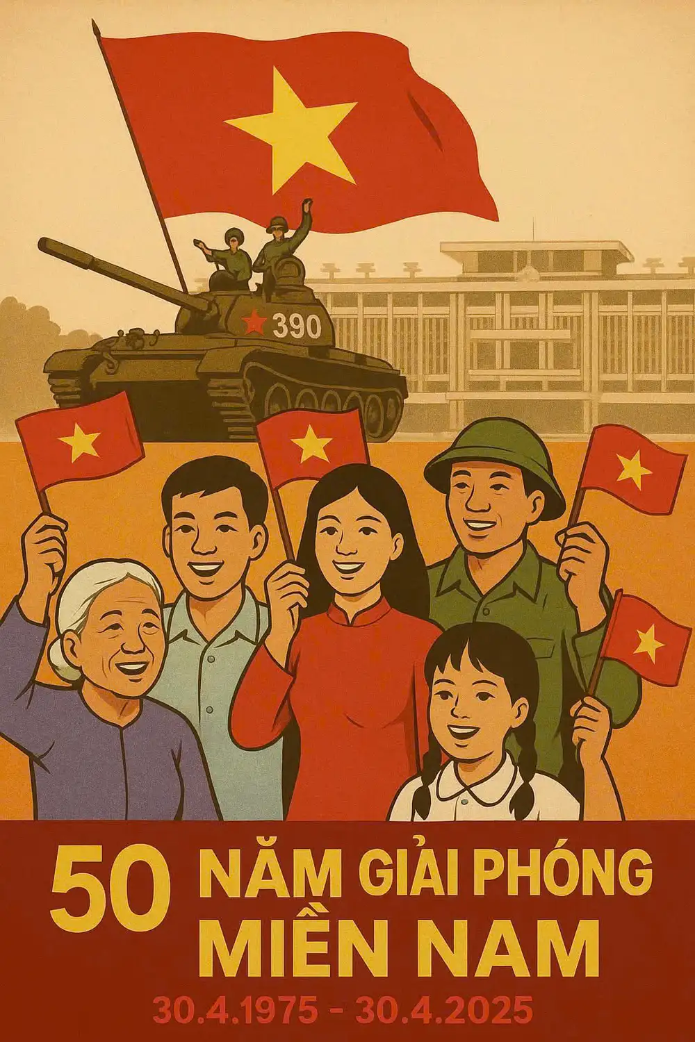 tranh lễ kỷ niệm 50 năm giải phóng 