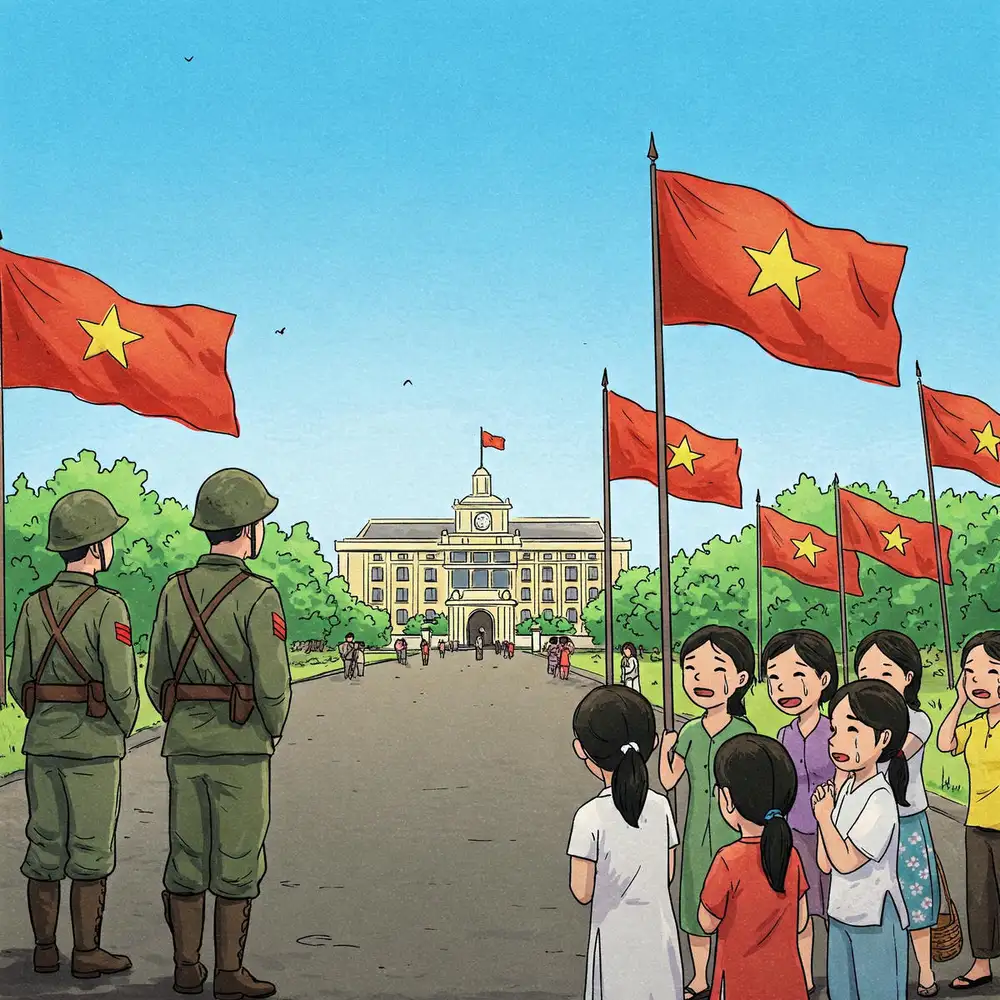 tranh ngày giải phóng sài gòn 1975 