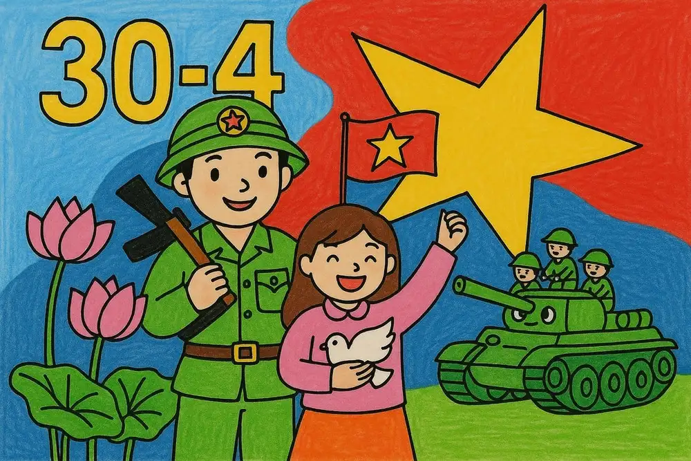 tranh kỷ niệm 30 tháng 4 