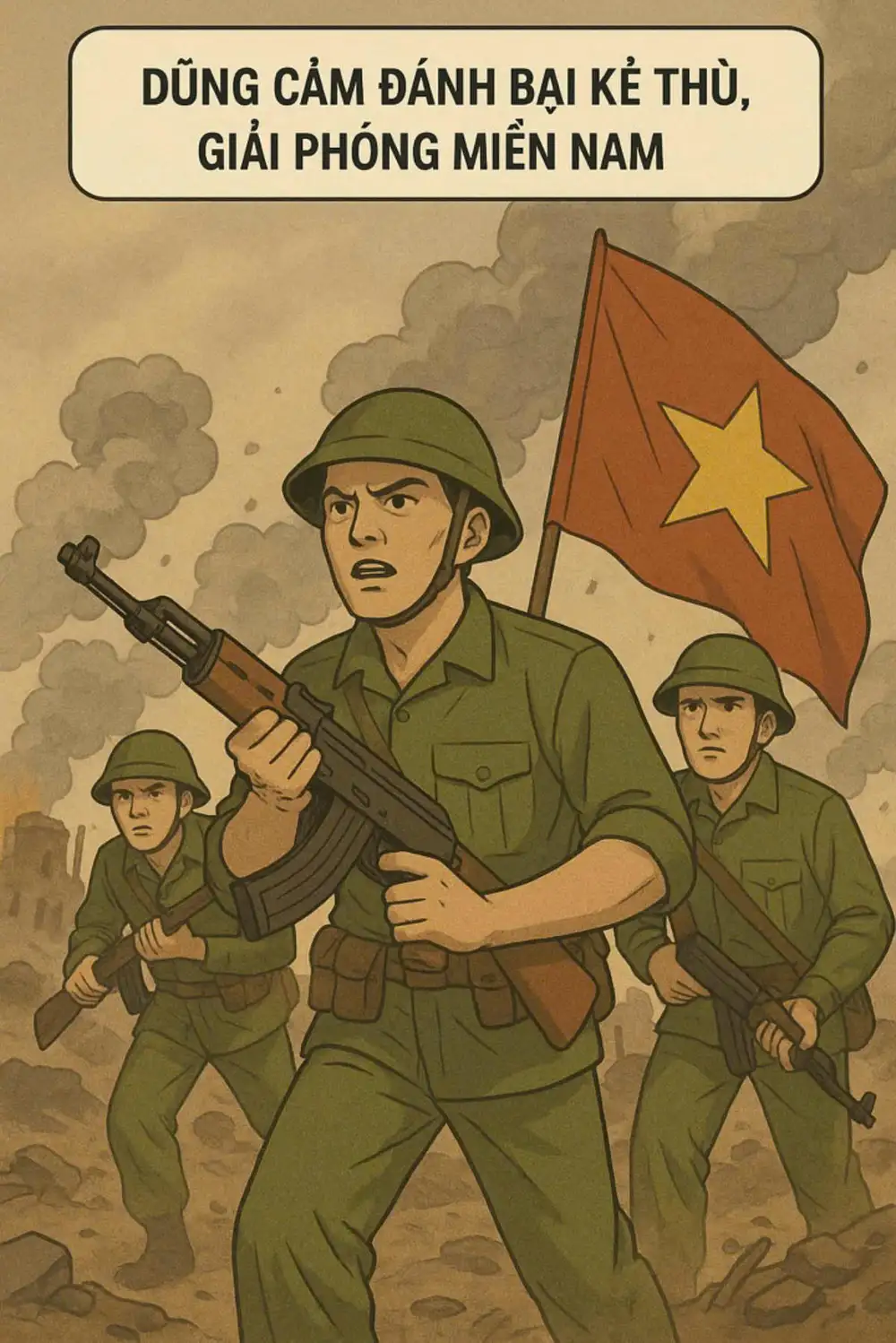 tranh vẽ 50 năm giải phóng 