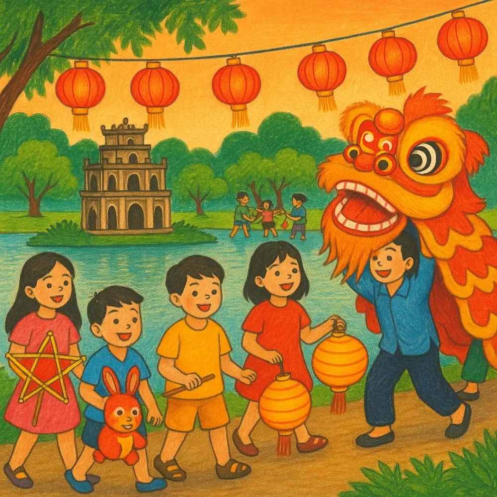 tranh hồ gươm đẹp của học sinh 
