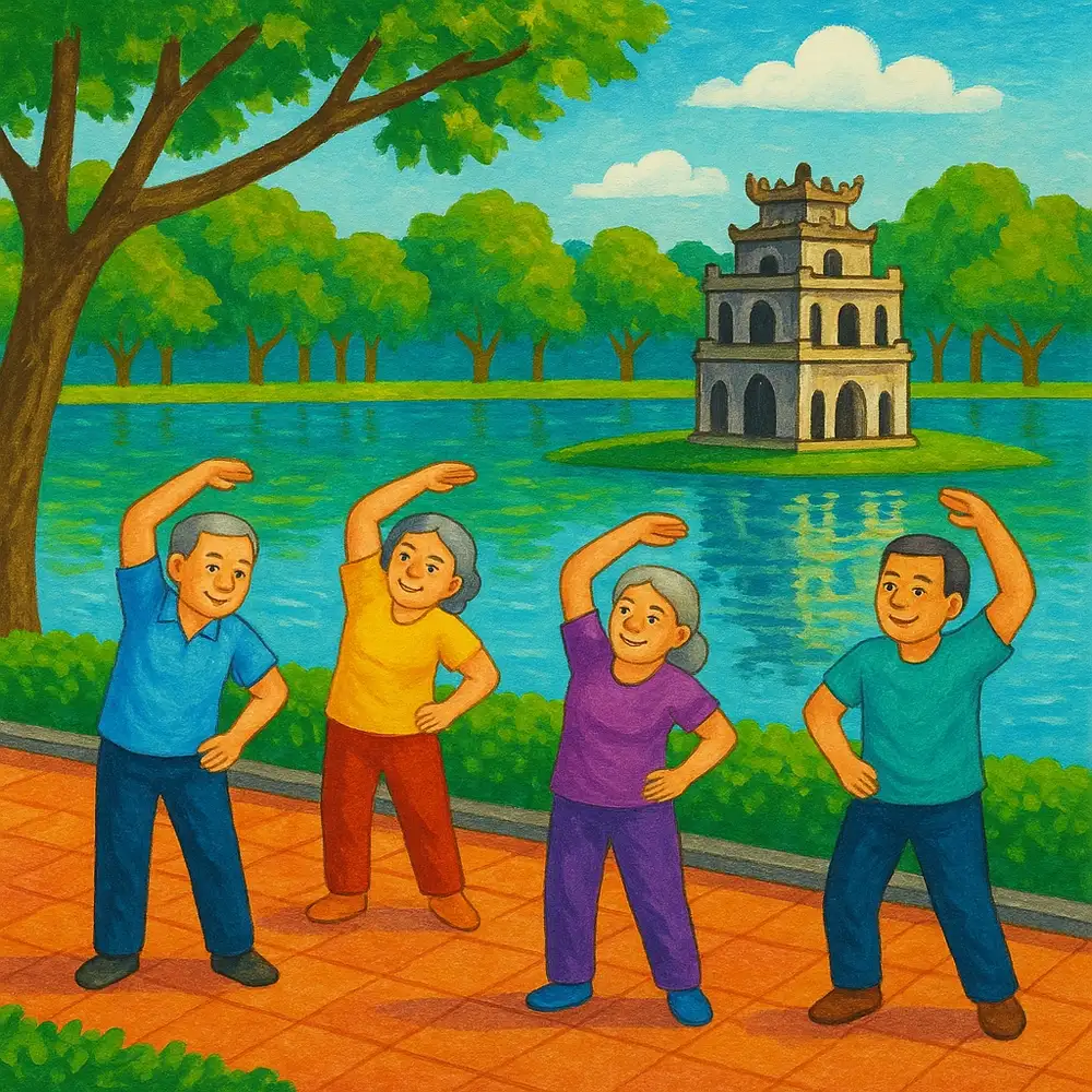 vẽ tranh phong cảnh hồ gươm 