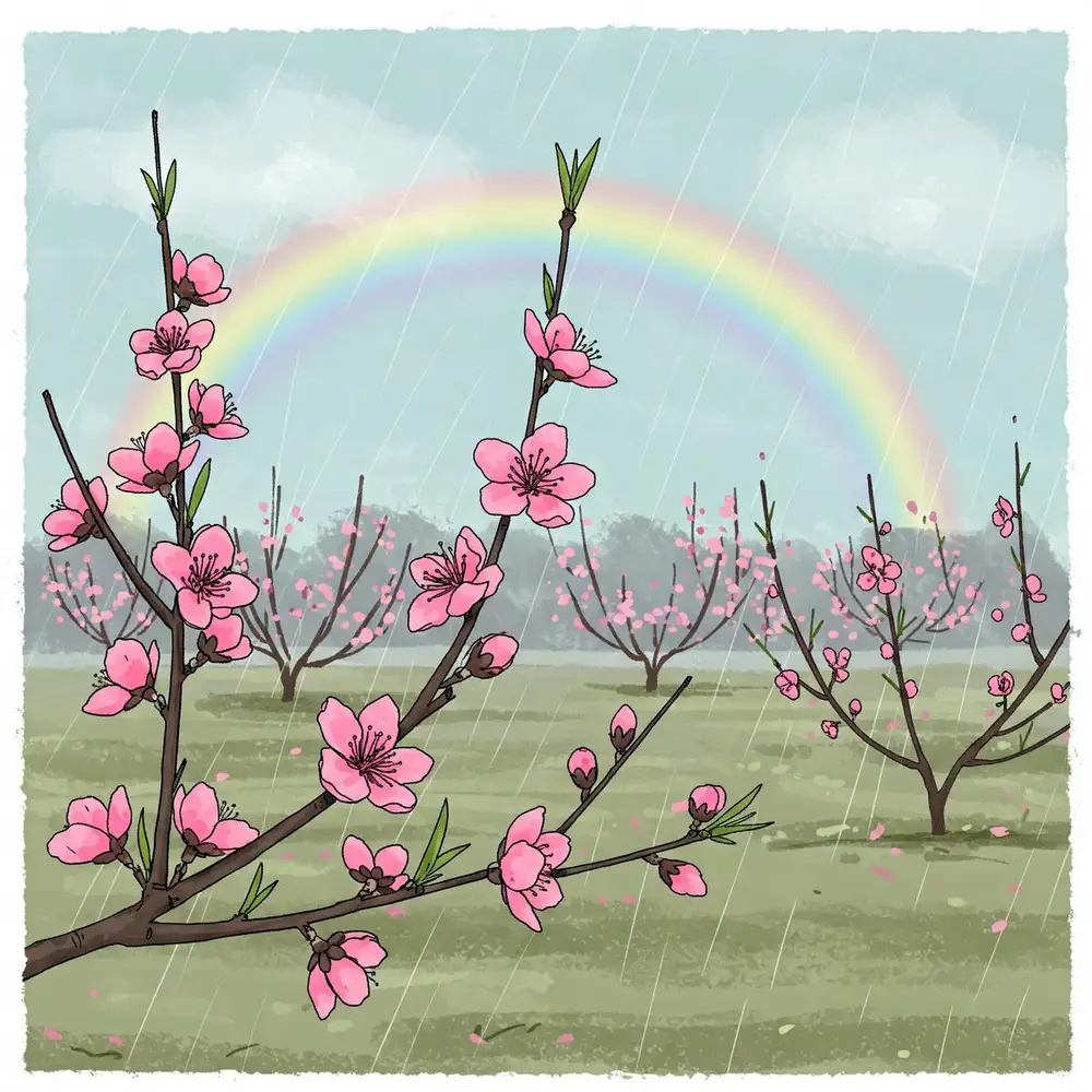 vẽ tranh hoa đào với phong cảnh xứ Lạng 