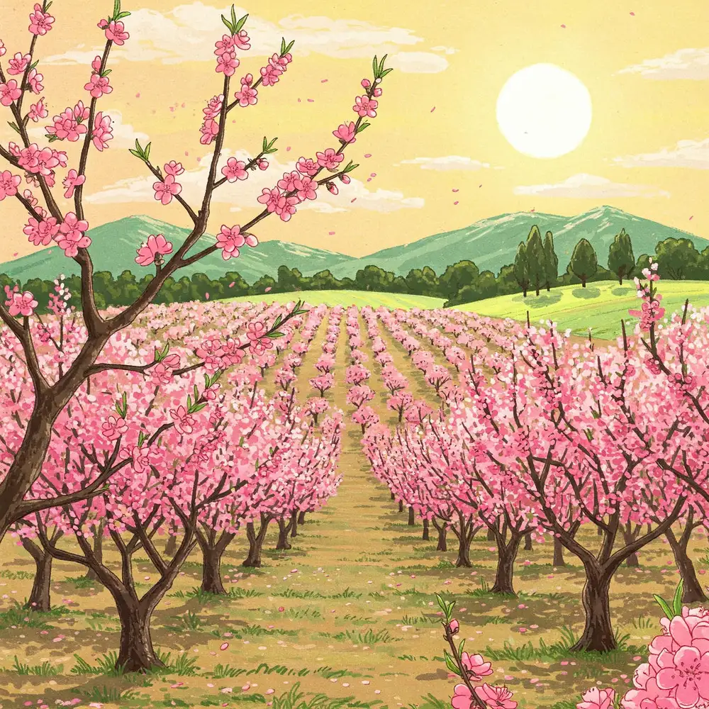 vẽ tranh hoa đào xứ Lạng 